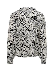 Kaffe KAjodie V-Neck Long Sleeve Black Blouse - Image 5 of 5