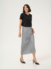 Kaffe Lotte Satin Elastic Waist Maxi Skirt - Image 2 of 6