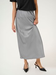 Kaffe Lotte Satin Elastic Waist Maxi Skirt - Image 4 of 6