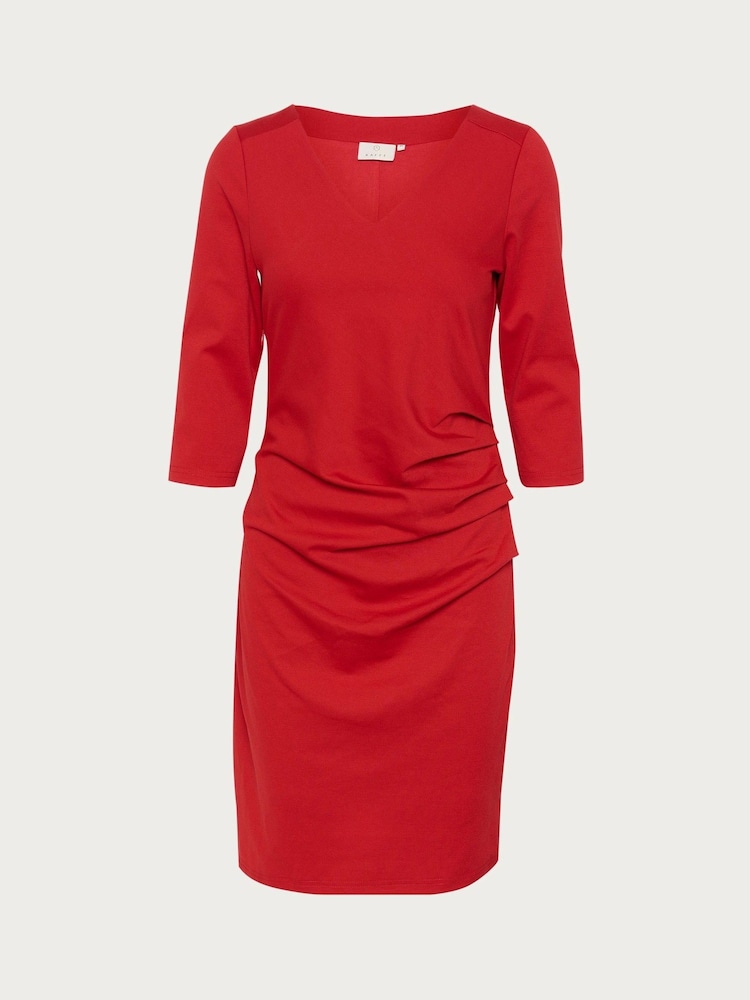 Kaffe Kaindia Cocktail 3/4 Sleeve V-Neck Dress - Image 5 of 5