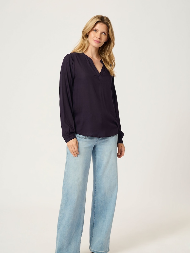 Kaffe KAcalinda V-Notch Neck Casual Fit Blouse - Image 2 of 5