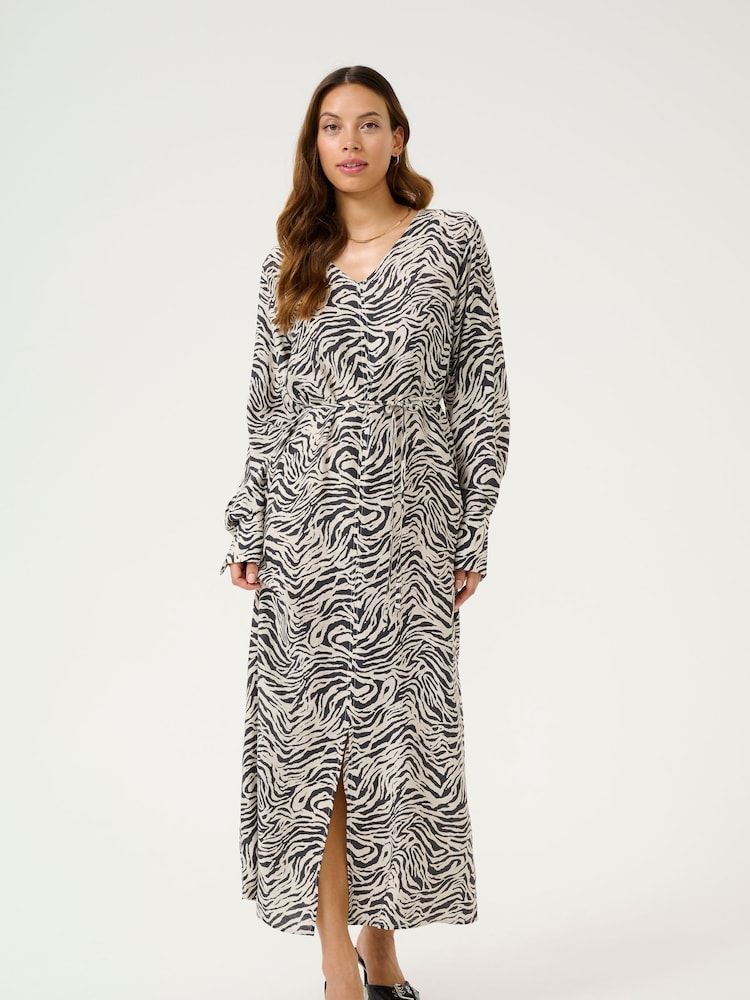 Kaffe KAjodie V-Neck Long Sleeves Maxi Dress - Image 1 of 6