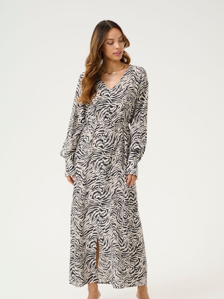 Kaffe KAjodie V-Neck Long Sleeves Maxi Dress - Image 2 of 6