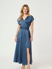 Cream Blue CRNoretta V-Neck Short Sleeve Maxi Dress - Image 1 of 5