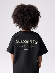 smALLSAINTS Black/Camo Younger Boys Oversized Underground Crew T-Shirt - Image 1 of 12