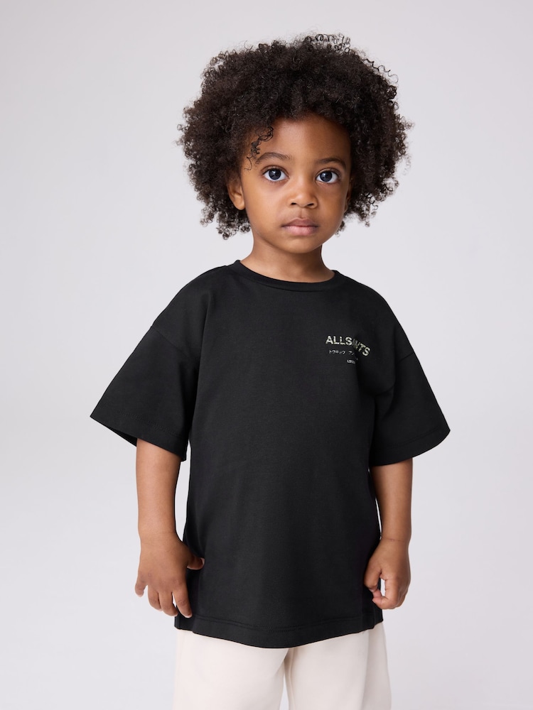 smALLSAINTS Black/Camo Younger Boys Oversized Underground Crew T-Shirt - Image 2 of 12