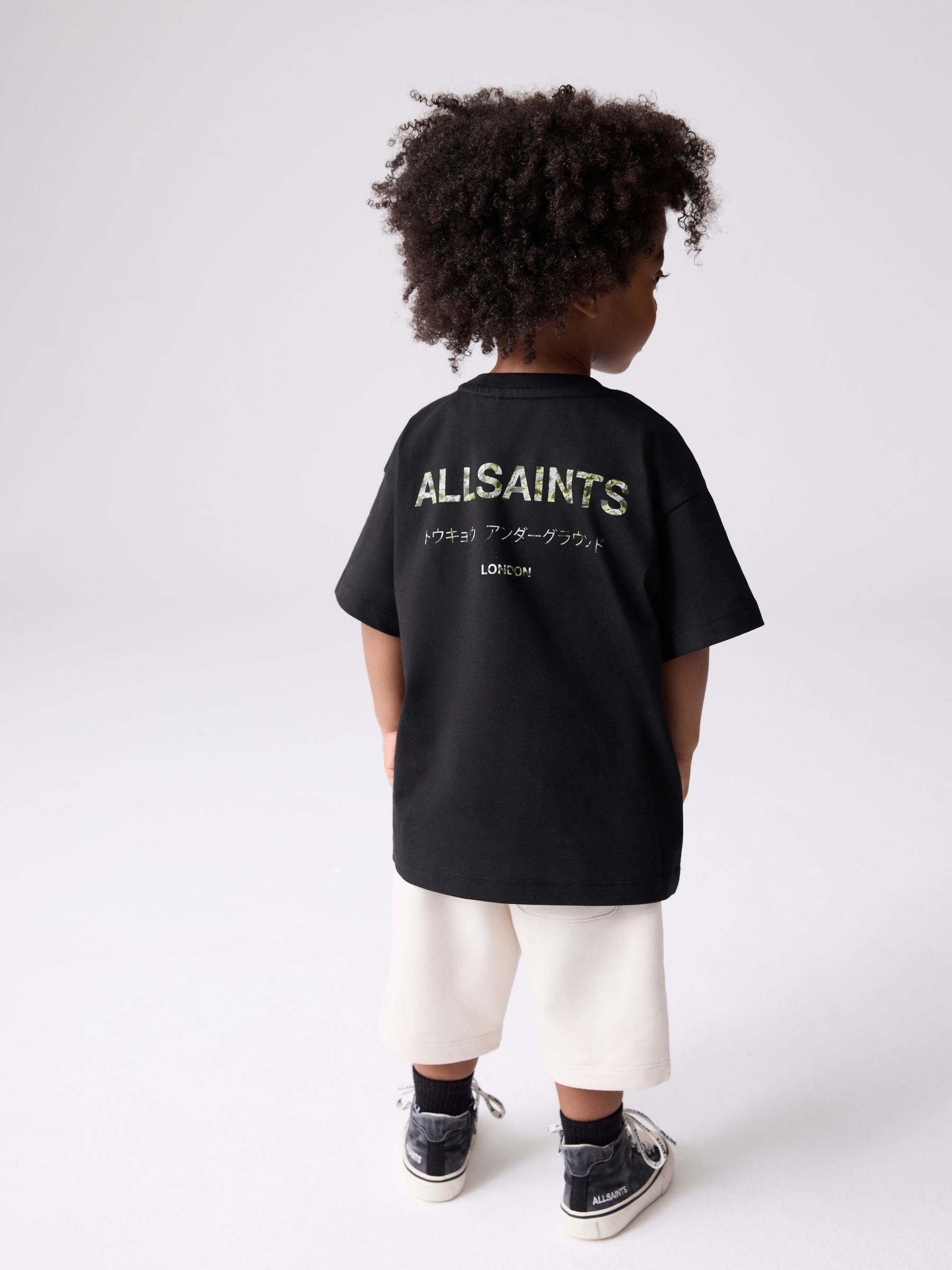 o*4様 ALL THE YOUNG DUDES　Crewneck Tshirt Buy smALLSAINTS Black/Camo Younger Oversized Underground Crew Neck