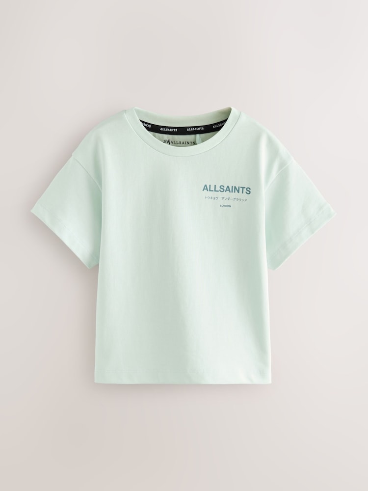 smALLSAINTS Mint Green Younger Boys Oversized Underground Crew T-Shirt - Image 1 of 6