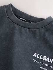 smALLSAINTS Washed Grey Underground T-Shirt and Sweat Short Younger Boys Set - Image 4 of 7