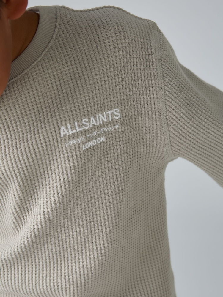 smALLSAINTS Stone Underground Oversized Younger Boys Crew Waffle Sweatshirt - Image 5 of 5 smALLSAINTS Stone Underground Oversized Younger Boys Crew Waffle Sweatshirt - Image 5 of 5