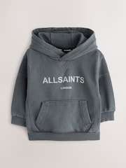smALLSAINTS Washed Grey Logo Younger Boys Pullover Hoodie - Image 1 of 4