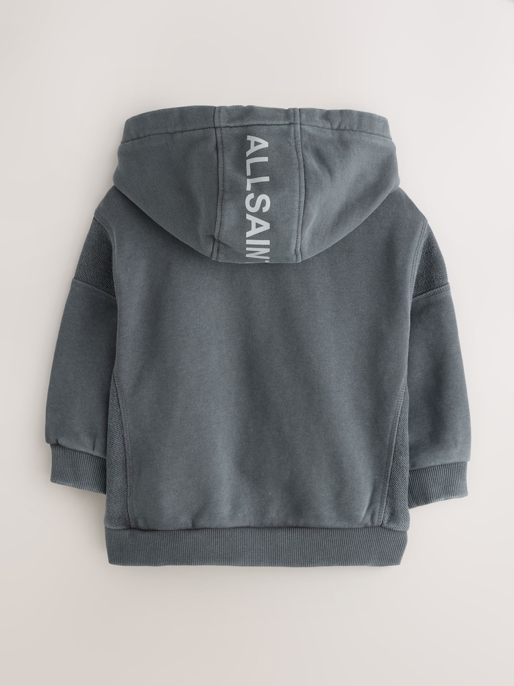 smALLSAINTS Washed Grey Logo Younger Boys Pullover Hoodie - Image 2 of 4