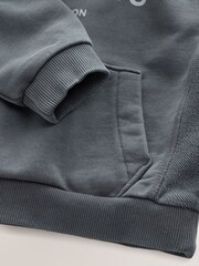 smALLSAINTS Washed Grey Logo Younger Boys Pullover Hoodie - Image 3 of 4