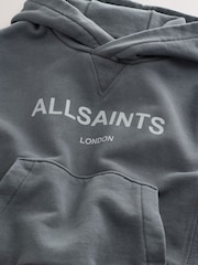 smALLSAINTS Washed Grey Logo Younger Boys Pullover Hoodie - Image 4 of 4