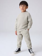 smALLSAINTS Stone Logo Textured Sweatshirt and Joggers Younger Boys Set - Image 1 of 12