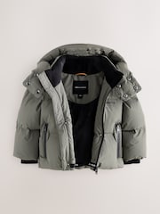 smALLSAINTS Khaki Green Underground Short Padded Younger Coat - Image 10 of 16