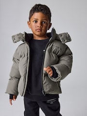 smALLSAINTS Khaki Green Underground Short Padded Younger Coat - Image 3 of 16