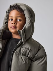 smALLSAINTS Khaki Green Underground Short Padded Younger Coat - Image 6 of 16