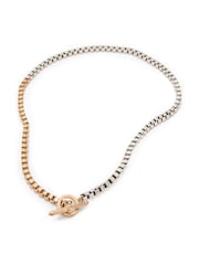 AllSaints Gold Tone Box Chain Collar Necklace - Image 1 of 6
