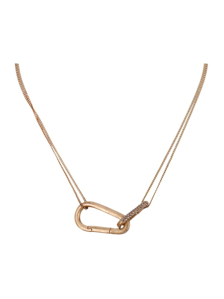 AllSaints Gold Tone Carabiner Link Necklace - Image 2 of 3