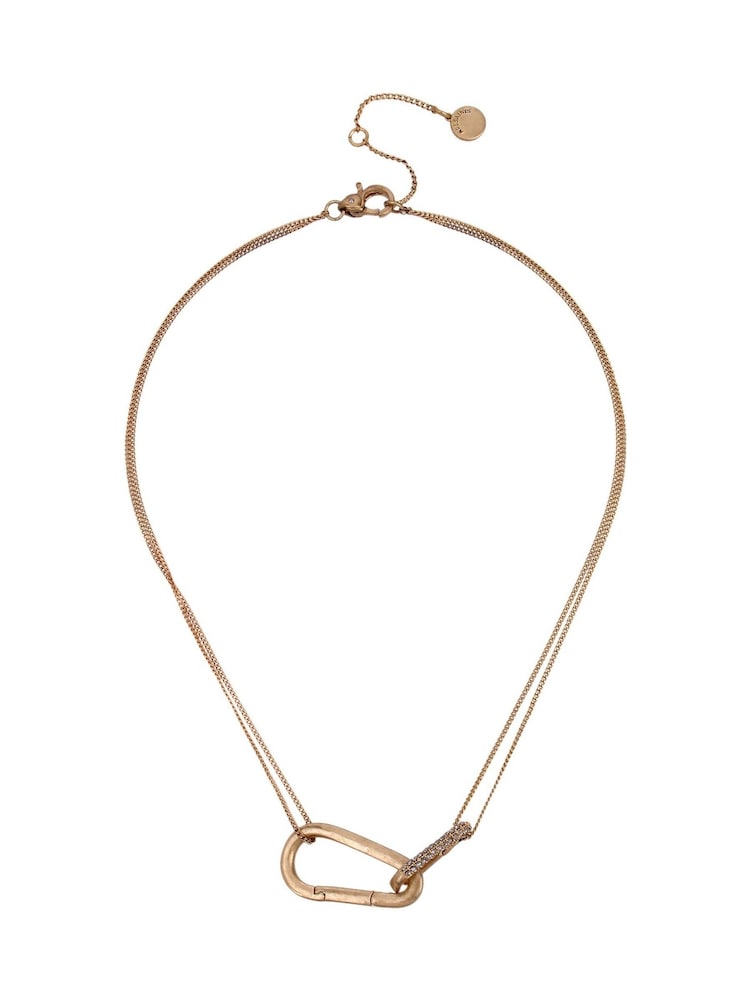 AllSaints Gold Tone Carabiner Link Necklace - Image 3 of 3
