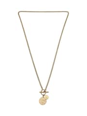AllSaints Gold Tone Disc Pendant Necklace - Image 1 of 5