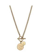 AllSaints Gold Tone Disc Pendant Necklace - Image 2 of 5