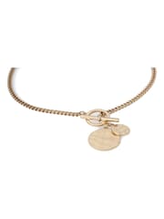 AllSaints Gold Tone Disc Pendant Necklace - Image 3 of 5