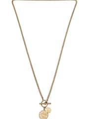 AllSaints Gold Tone Disc Pendant Necklace - Image 4 of 5