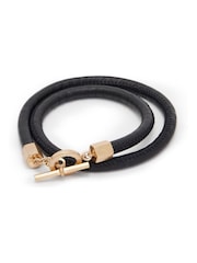 AllSaints Black Leather Wrap Bracelet - Image 2 of 5