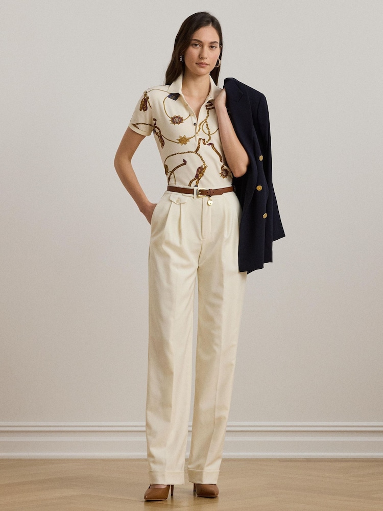 Lauren Ralph Lauren Kiewick Belting Print Polo Shirt - Image 2 of 8