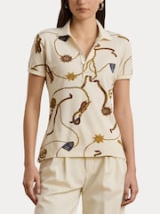 Lauren Ralph Lauren Kiewick Belting Print Polo Shirt - Image 6 of 8