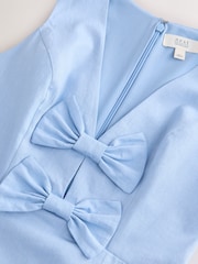 Pastel Blue Sleeveless Bow Front Mini Dress - Image 6 of 7