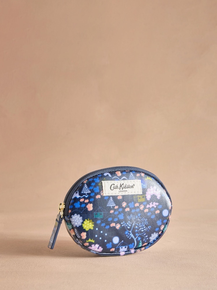Cath Kidston Navy Tiny Town Round Pocket Purse - Image 1 of 3