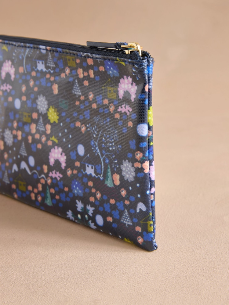 Cath Kidston Navy Tiny Town Zip-Up Purse - Image 3 of 3