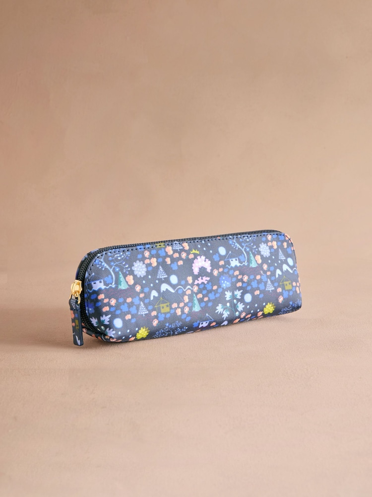 Cath Kidston Navy Tiny Town Pencil Case - Image 1 of 3