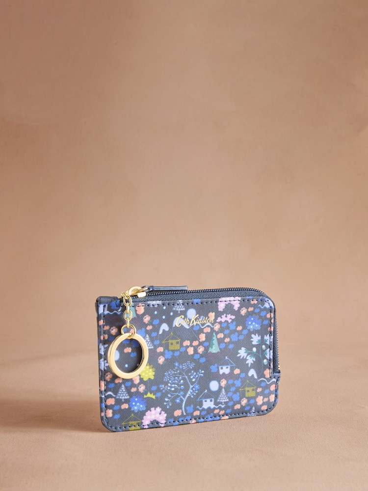 Cath Kidston Navy Tiny Town Card Coin Purse - Image 1 of 3