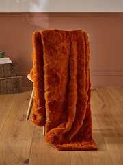 Orange Cut Fur Pumpkin Throw - Image 2 of 5