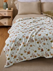 Orange Pumpkin Spice Latte Fleece Throw - Image 1 of 5