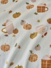 Orange Pumpkin Spice Latte Fleece Throw - Image 3 of 5