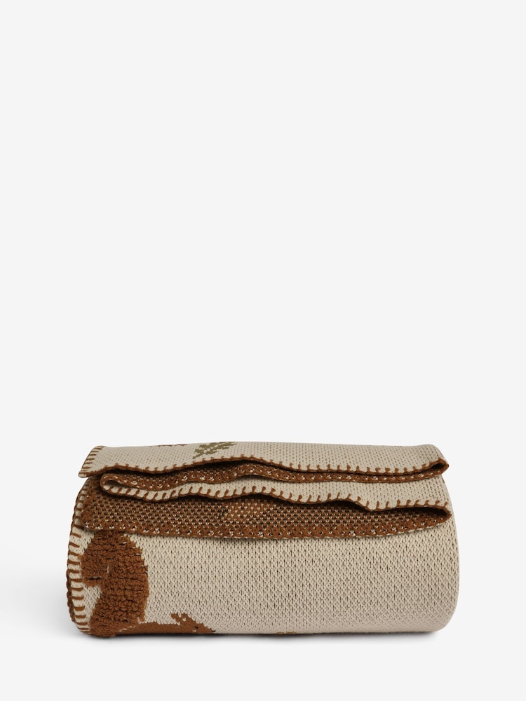 Natural Knitted Squirrel Throw - Image 1 of 1