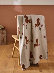 Natural Knitted Squirrel Throw - Image 2 of 5