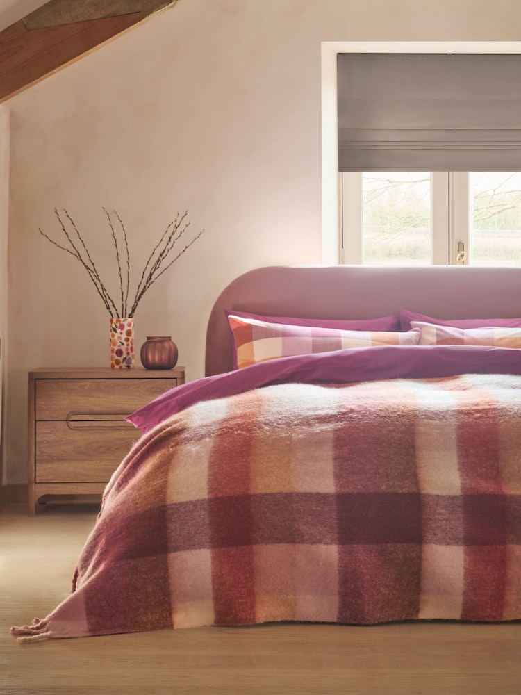 Orange Cosy Check Throw - Image 1 of 6 Orange Cosy Check Throw - Image 1 of 6