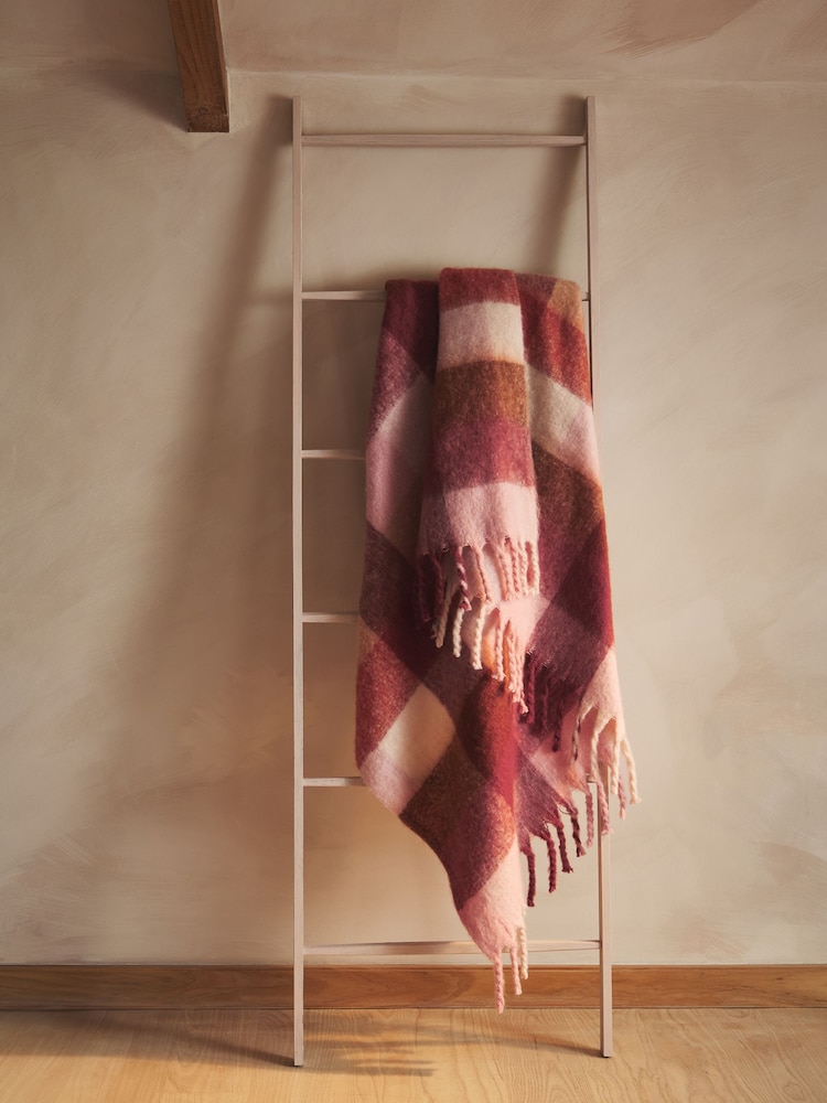 Orange Cosy Check Throw - Image 2 of 6 Orange Cosy Check Throw - Image 2 of 6