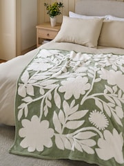 Sage Green Sage Floral Fleece Throw - Image 1 of 5