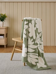 Sage Green Sage Floral Fleece Throw - Image 2 of 5
