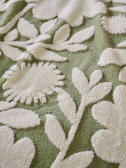 Sage Green Sage Floral Fleece Throw - Image 3 of 5