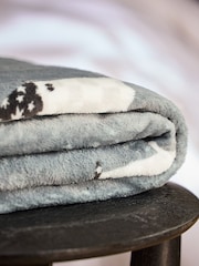 Grey Halloween Print Fleece Throw - Image 3 of 4