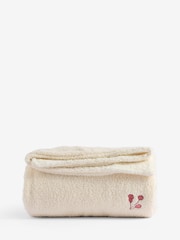 Red Embroidered Toadstool Borg Throw - Image 1 of 1