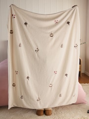 Red Embroidered Toadstool Borg Throw - Image 3 of 5
